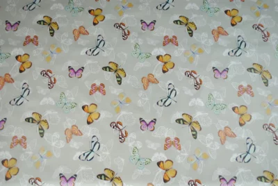 Grey Multi Butterflies PVC Vinyl Tablecloth