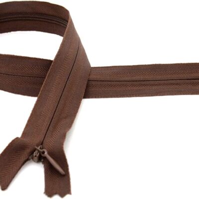 9"/23cm Brown Invisible Concealed Zip