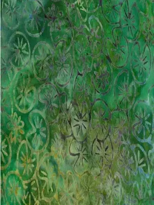 100% Cotton Indonesian Bali Batik Lotus Leaves Printed Tie & Dyed Fabric