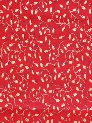 Red Mistletoe Gold Foil Vintage Christmas