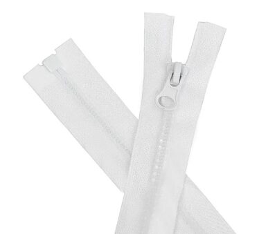 30"/76cm White Chunky Open Ended Zip