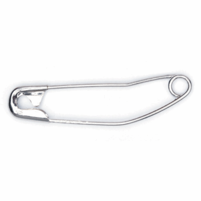 Curved Safety Pins: Nickel - 38mm-2