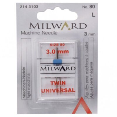 Milward Twin Universal Machine Needles 3mm Size 80