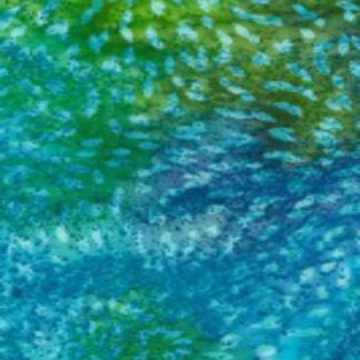 Blue/Green Droplets 100% Cotton Vegan Dyed Handmade Batik Fabric Dressmaking, Sewing, Quilting and Patchwork