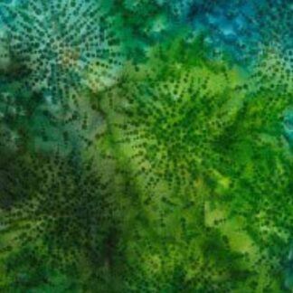 Bottle Green/Blue Chrysanthemum 100% Cotton Vegan Dyed Handmade Batik Fabric Dressmaking, Sewing, Quilting and Patchwork