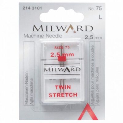 Milward Twin Stretch Machine Needles 2.5mm Size 75
