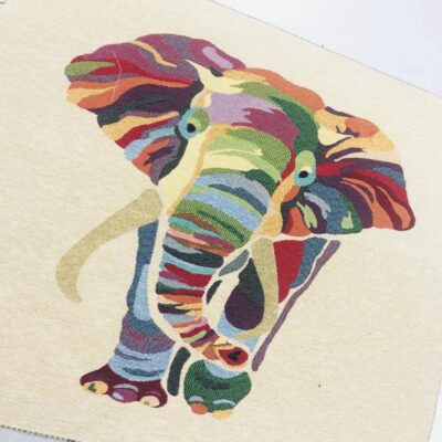 Elephant-woven-tapestry-square-panel