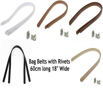 Faux Leatherette Detachable Strap With Silver Rivets