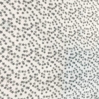 Mirror Reflecting Black on White Stars PolyCotton Fabric Dressmaking Material Crafts 7mm
