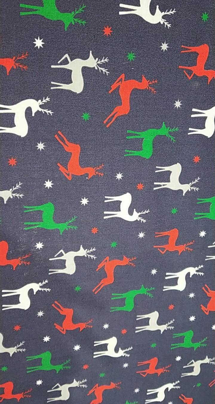 Ivory Reindeer Christmas Printed Polycotton Fabric 