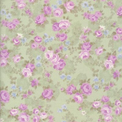 Bunch of Floral Roses On Green Fabric