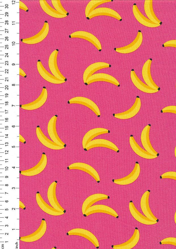 Cotton Fabric Fat Quarter quilting Jungle safari Bananas on pink Fabric Freedom 