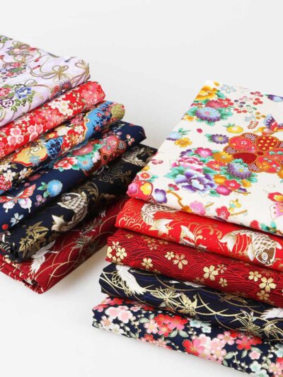 Japanese Gilded Fabric Mystery Bundle Box kimono