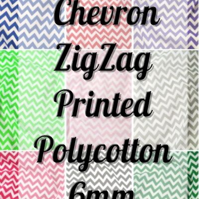 6mm Chevron Polycotton Fabric Zig Zag