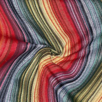 New World Tapestry Fabric - Rainbow Curve Lines - Image 2