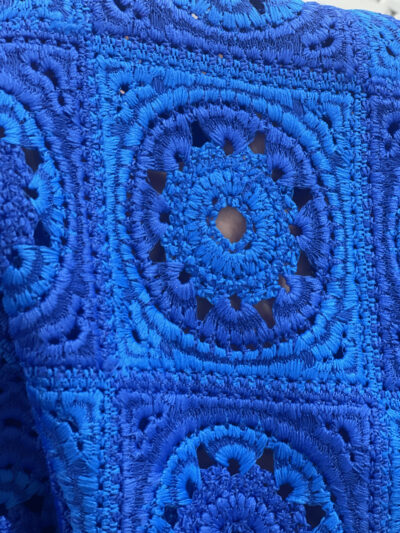 Granny Squares Crochet Fabric- Blue Ombre - Image 4