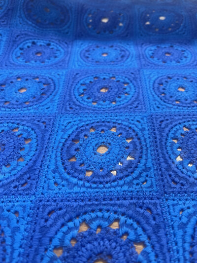 Granny Squares Crochet Fabric- Blue Ombre - Image 3