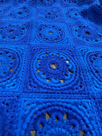 Granny Squares Crochet Fabric- Blue Ombre - Image 8