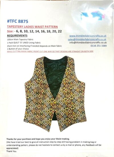 Ladies Waistcoat Pattern - Single Button - Image 4