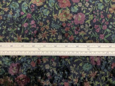 Vintage Multicoloured Floral Garden Ice Crushed Velvet - Image 3