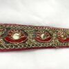 Red/ Gold Floral Diya Pattern with Gold Sequin Lace - Image 3