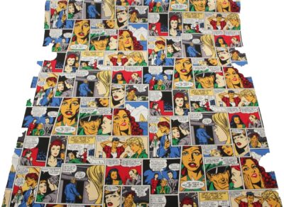 Digital Comic Book Strip -100% Cotton Linen Fabric Comic Strip Multicoloured Material for Curtains, Cushions, Quilting, Crafts Linen Fabric - Image 3