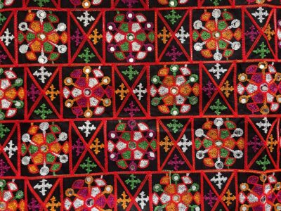 Geometrical ShapeTraditional Rajasthani Shisha Mirror Fabric