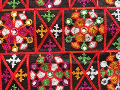 Geometrical ShapeTraditional Rajasthani Shisha Mirror Fabric - Image 2