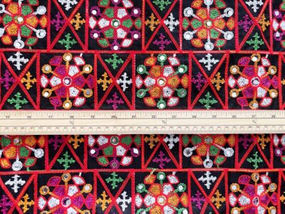 Geometrical ShapeTraditional Rajasthani Shisha Mirror Fabric - Image 4