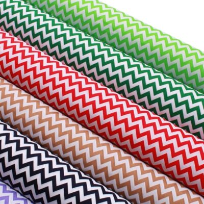 6mm Chevron Polycotton Fabric Zig Zag