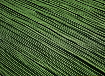 Khaki Green Fine Textured Accordion Plisse Silky Satin Fabric Pleated Frill Dress Material