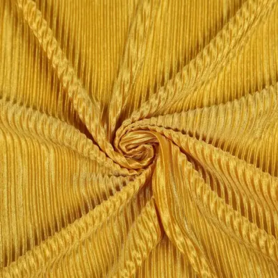 Fine Textured Accordion Plisse Silky Satin Fabric Pleated Frill Dress Material