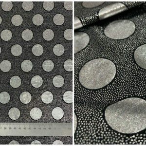 Silver Metallic Spot Lycra Jersey Fabric