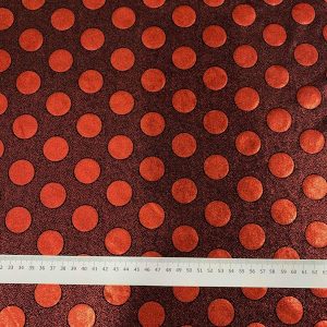 Red Metallic Spot Lycra Jersey Fabric