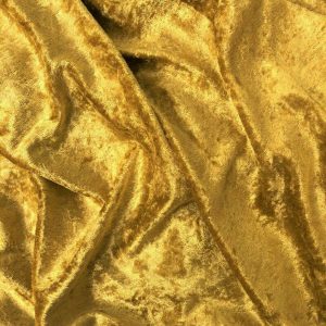 Antique Gold Plain Crushed Velvet Fabric