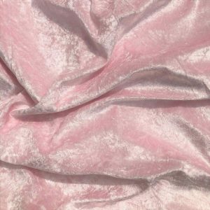 Baby Pink Plain Crushed Velvet Fabric