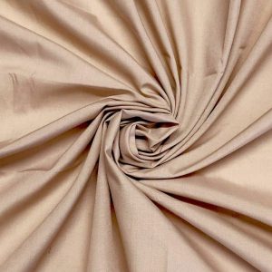 Beige Plain Polycotton Fabric