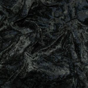 Black Plain Crushed Velvet Fabric