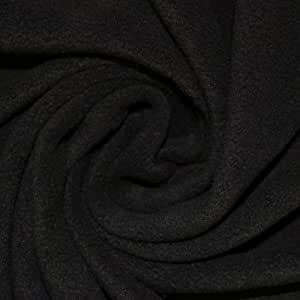 Black Plain Antipil Fleece Fabric