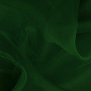 Bottle Green Plain Organza Fabric