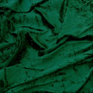 Bottle Green Plain Crushed Velvet Fabric