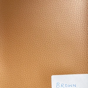 Brown Plain Faux Leatherette Fabric