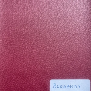 Burgandy Plain Faux Leatherette Fabric
