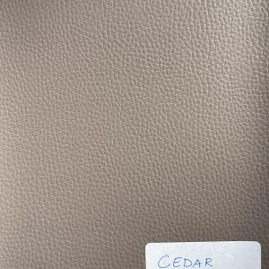 Cedar Taupe Plain Faux Leatherette Fabric