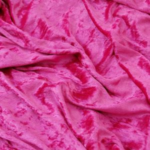 Cerise Plain Crushed Velvet Fabric