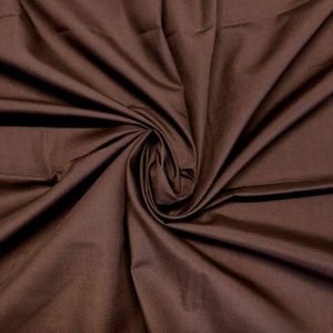 Chocolate Plain Polycotton Fabric