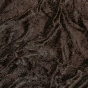 Chocolate Brown Plain Crushed Velvet Fabric