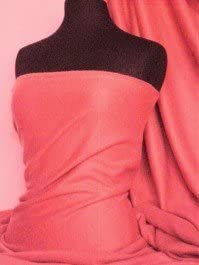 Coral Pink Plain Antipil Fleece Fabric