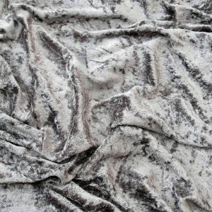 Dark Grey Plain Crushed Velvet Fabric