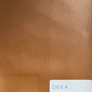 Deer Brown Plain Faux Leatherette Fabric